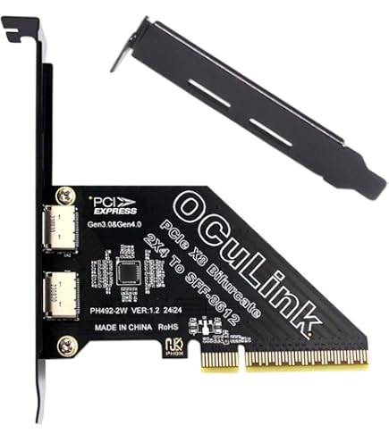 Amazon.co.jp: Sintech PCIe 4.0 8X to Dual Oculink 4I、PCIe 分岐 x8